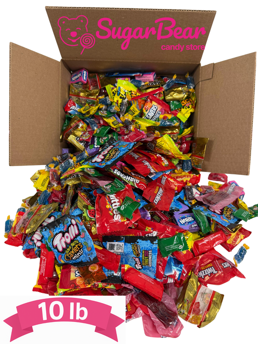 Halloween Candy Variety Mix – Bulk 10 LB Assorted Trick-or-Treat Candy Box with Skittles, Starburst, Trolli, Nerds & More – Individually Wrapped Party Favors