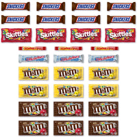 30 Count Full Size Candy Variety Pack, Snickers, M&M’S, Skittles, 3 Musketeers & Starburst Bulk Snacks