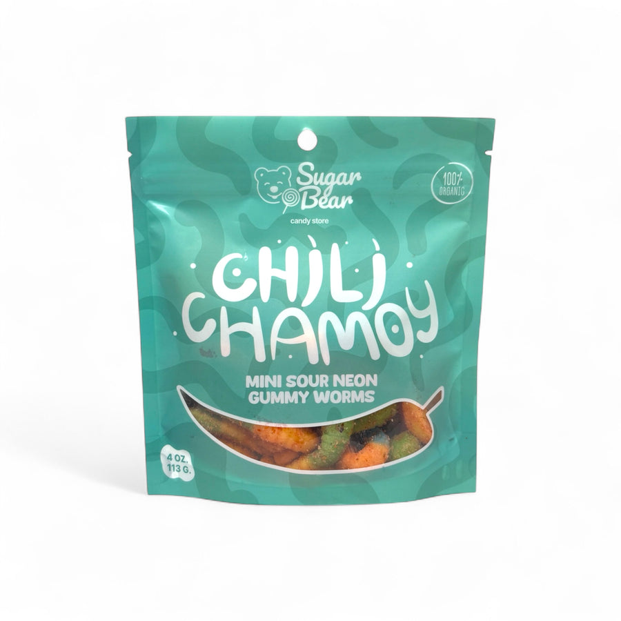 Chili Chamoy Mini Sour Neon Gummy Worms 4oz Pack