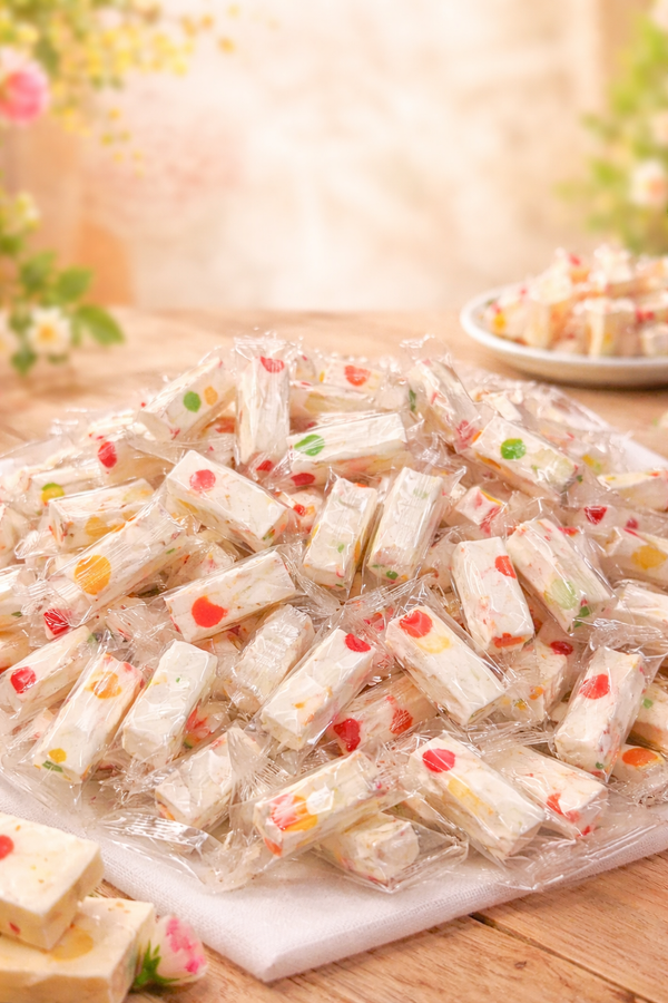 Original Jujube Nougat Candy – Soft Chewy Nougat with Colorful Jelly Pieces, Individually Wrapped Sweet Snack