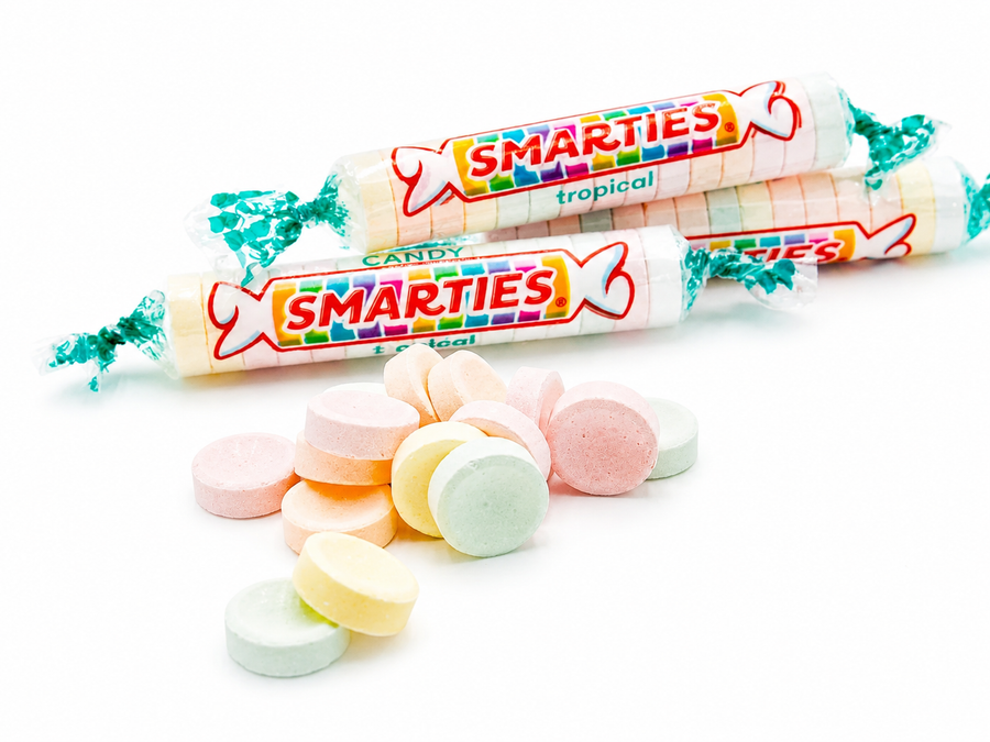 Smarties Tropical Flavor Candy – Sweet & Tangy Fruity Candy Rolls