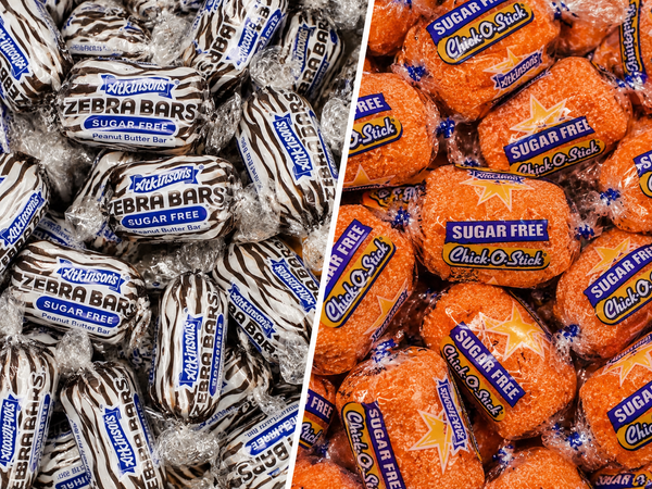 Sugar Free Chick-O-Stick Bars & Sugar Free Zebra Peanut Butter Bars – Crunchy Peanut Butter Candy Variety