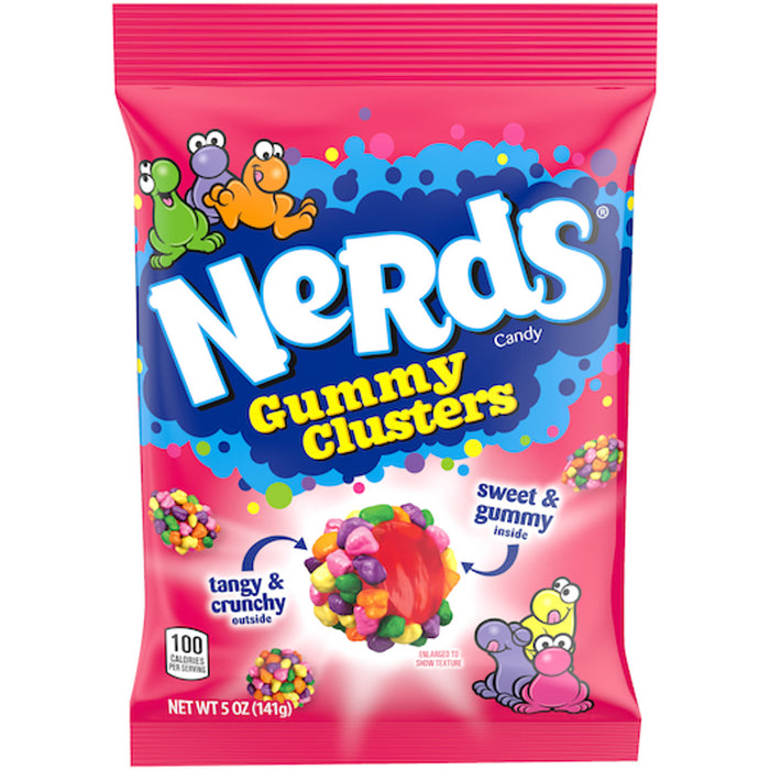 Nerds Clusters Rainbow 5 oz peg bag. 12 ct.