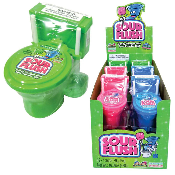 Sour Flush Candy Toilet with Sour Powder Dip 12 ct.