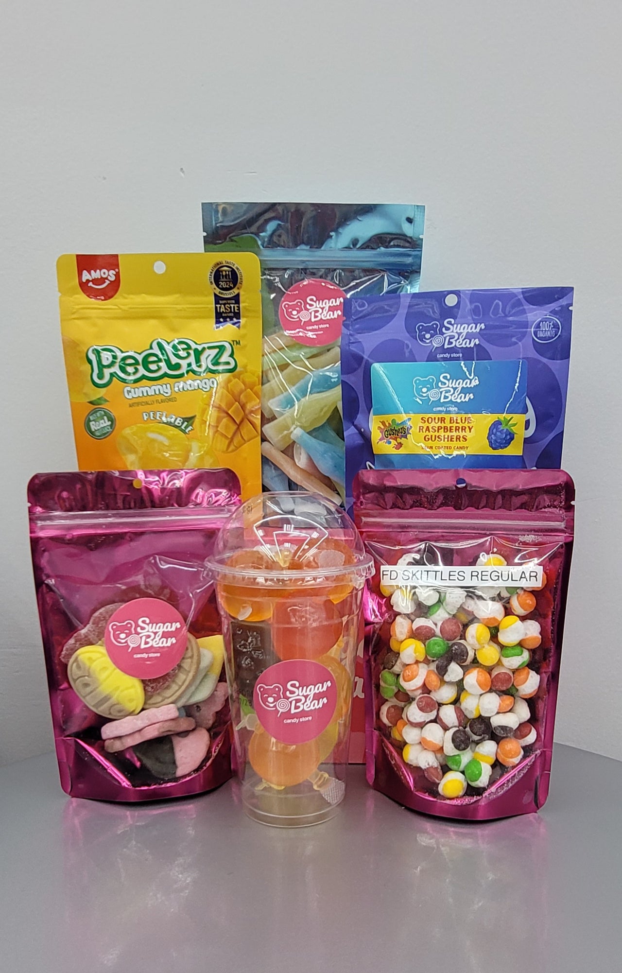 Viral Tik Tok Candy Set - Fruit Shaped Candy, Swedish Candy Bubs, Freeze Dried Candy, Wax Bottles, Sour Blue Gushers, Peelers Mango Gummy