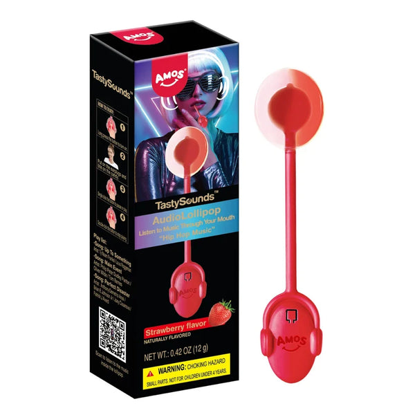 TASTYSOUNDS RAP/HIP HOP AUDIO LOLLIPOP - STRAWBERRY