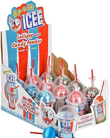 Icee Dip-n-lik Lollipop with Candy Powder 12 ct.