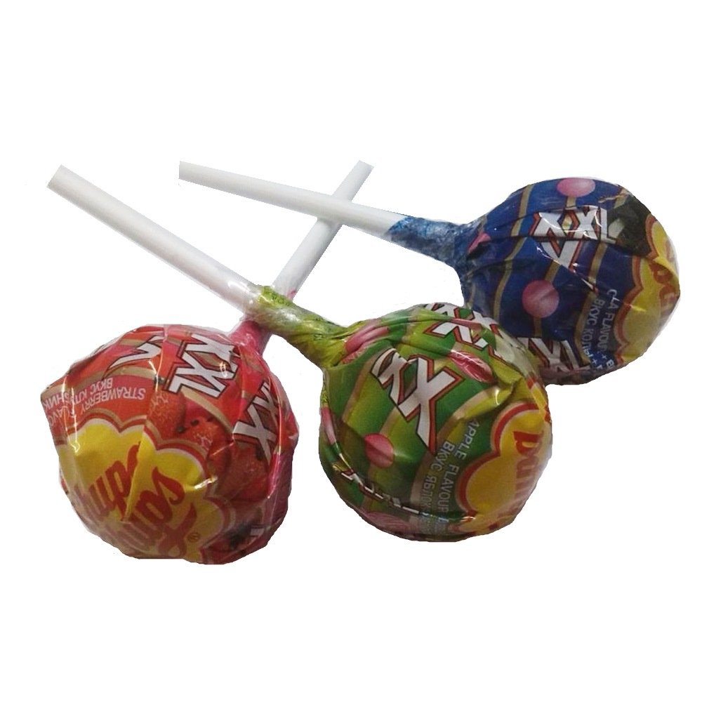 Chupa Chups XXL Trio Bubble Gum Filled Lollipops 48 ct.