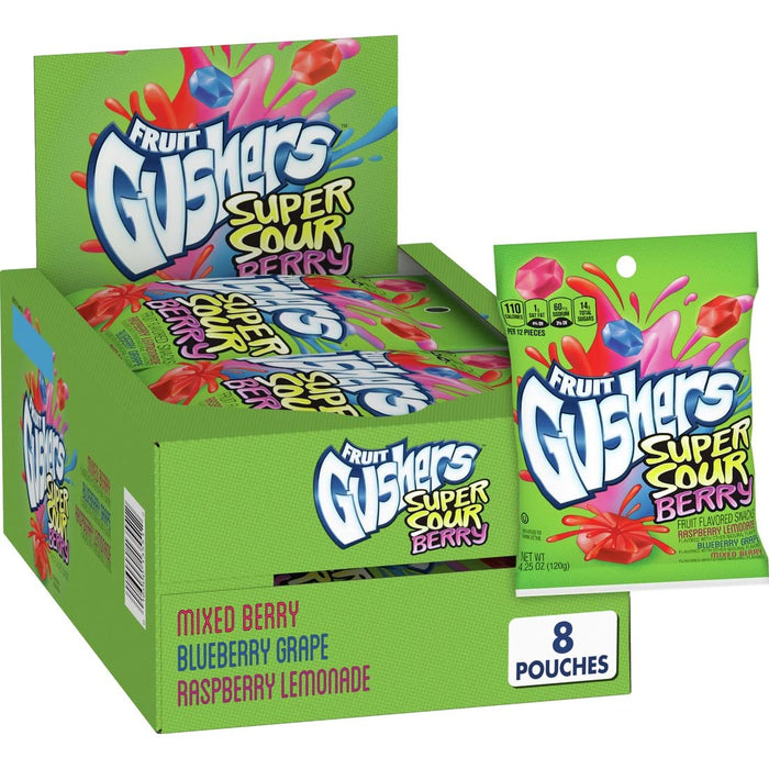 Gushers Super Sour Berry Fruit Flavored Snacks 8 ct.