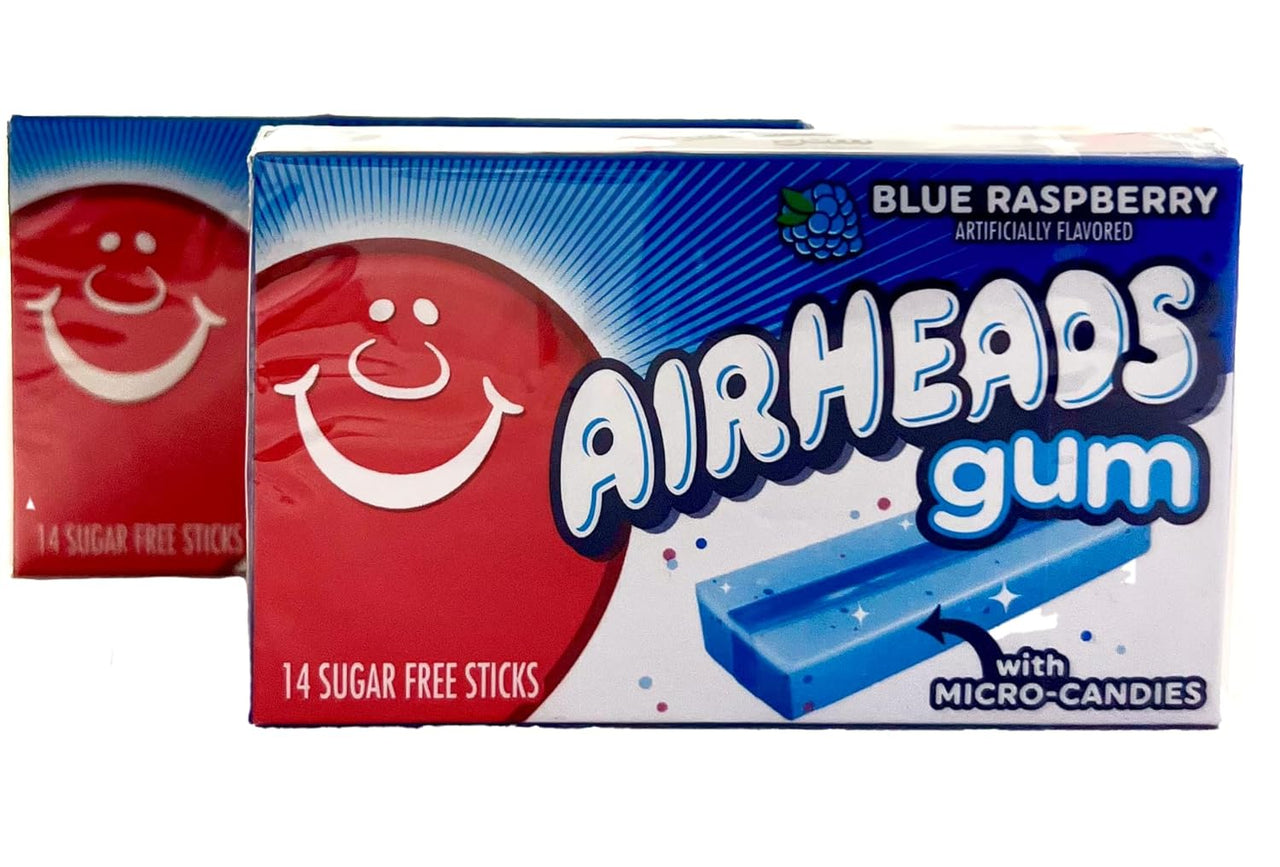 Airheads Candy Blue Rasberry Sugar Free Gum 12 ct.