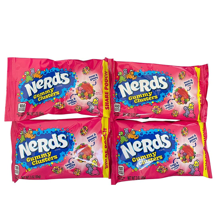 Nerds Rainbow Gummy Clusters 3 oz peg bag. 12 ct.