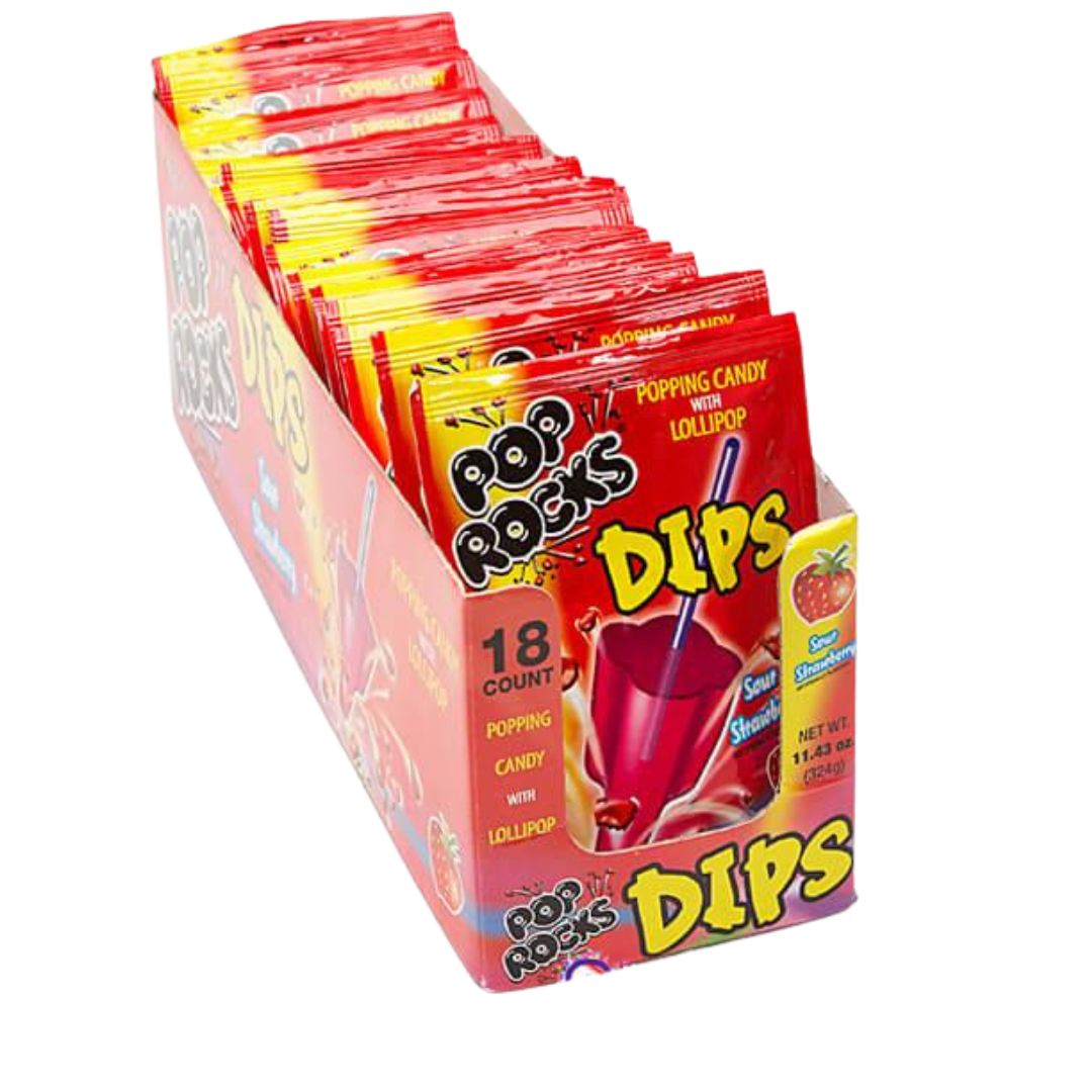 Pop Rocks Dips Cola Pop Rocks Dips Strawberry 18 ct. — Sugar Bear Candy
