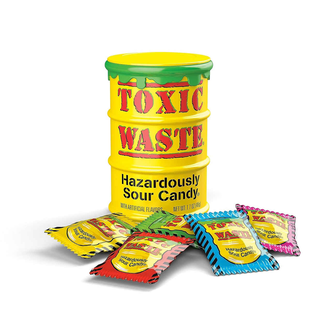 Toxic Waste Super Sour Candy Yellow Drums 12 ct.