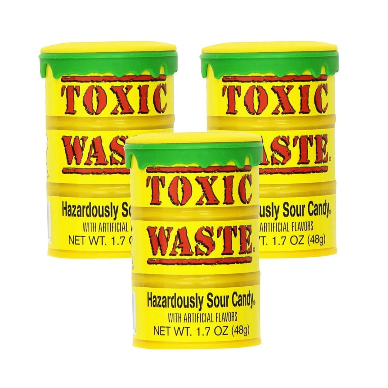 Toxic Waste Super Sour Candy Yellow Drums 12 ct.