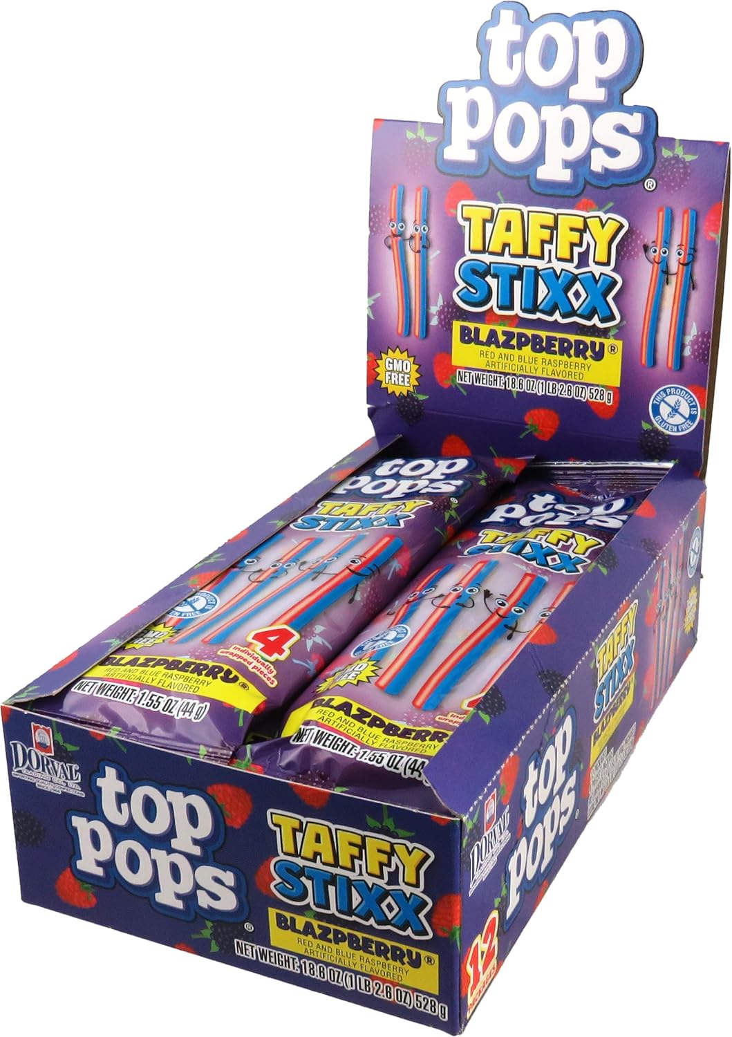 Top Pops Blazpberry Taffy Stixx 12 ct.