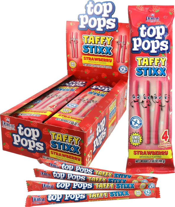 Top Pops Strawberry Taffy Stixx 12 ct.