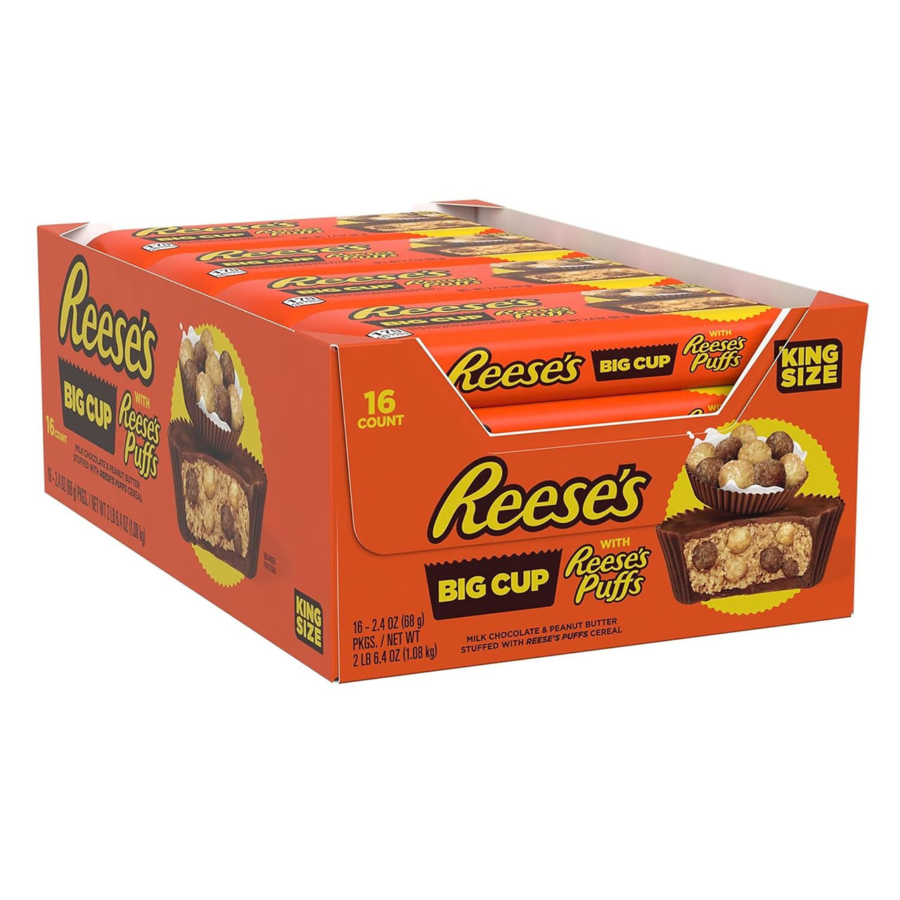 Reese's Big Cup with Puffs Cereal  King Size 16 ct.