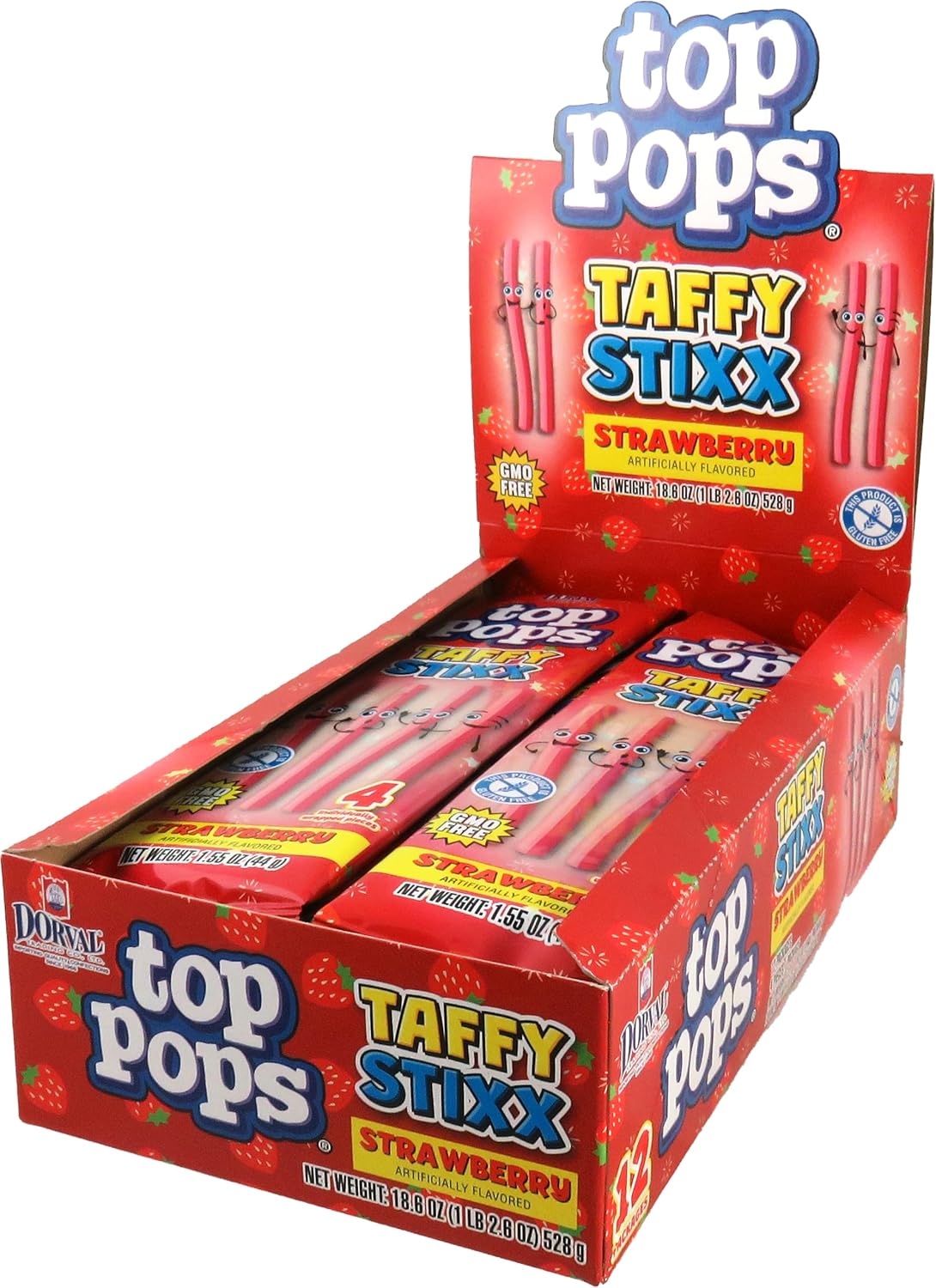 Top Pops Strawberry Taffy Stixx 12 ct.