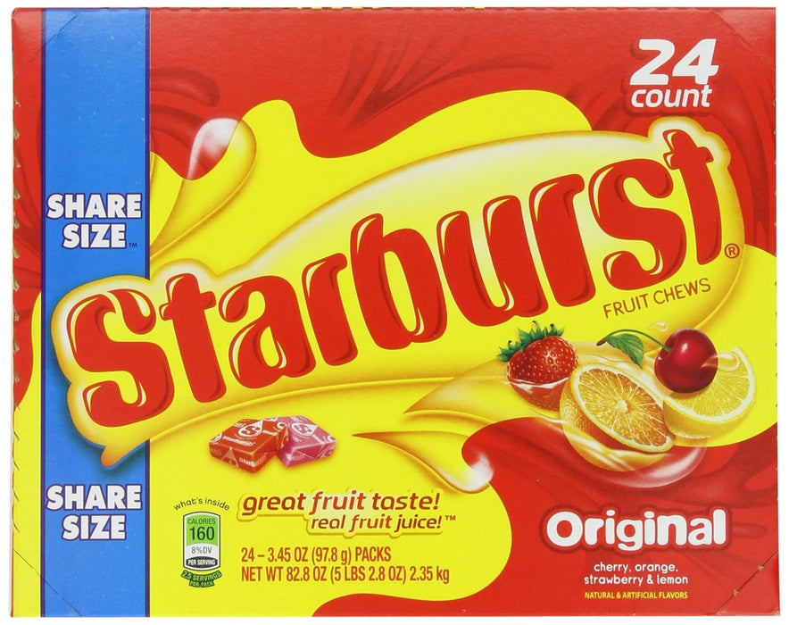 Starburst Original  Fruit Chews King Size Candy 24 ct.