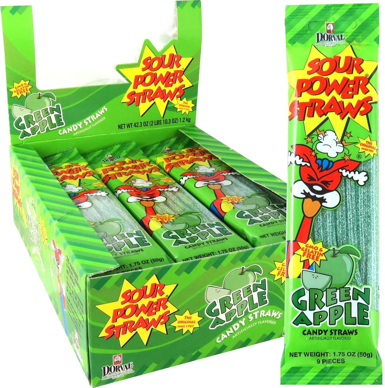 Sour Power Green Apple Straws 24 ct.