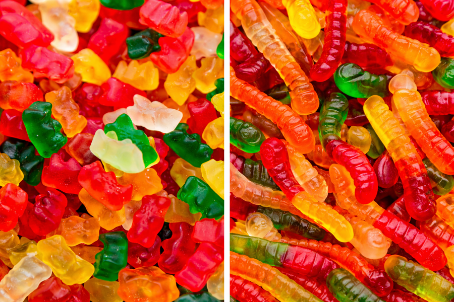 Gummy Worms & Gummy Bears Mix 1lb