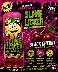 Slime Licker Strawberry & Black Cherry - Fun Roll-On Candy Treat