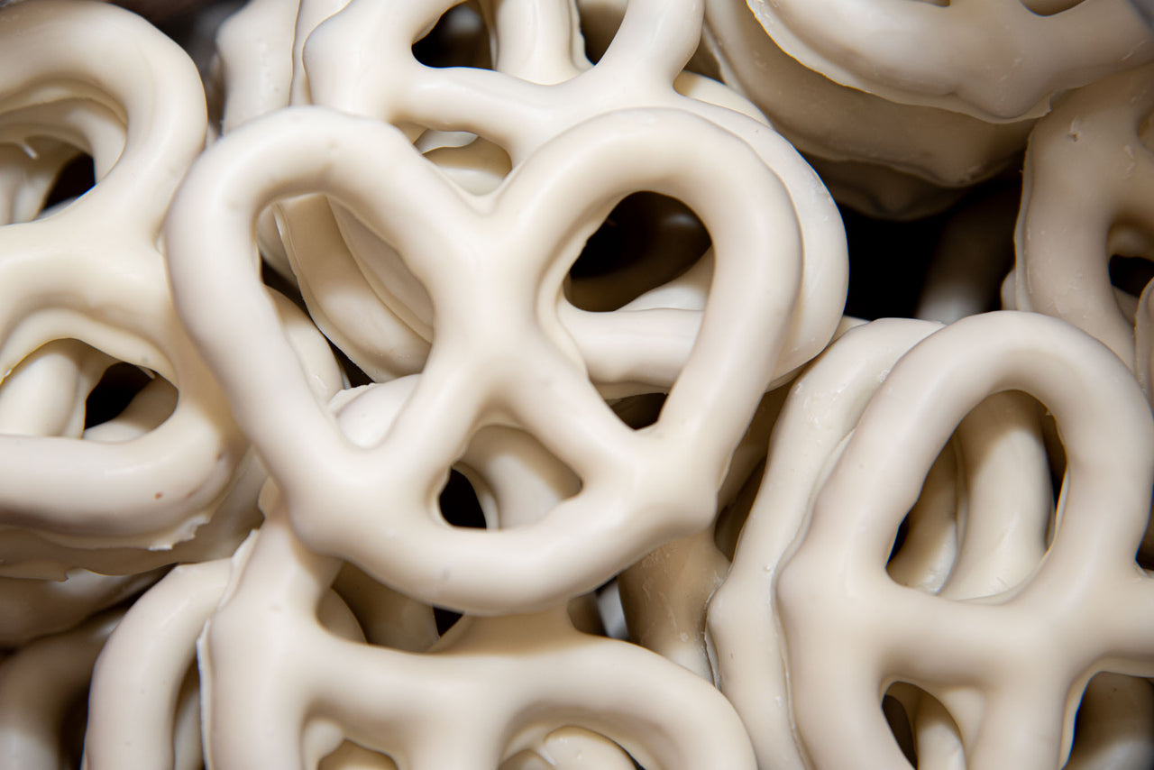 White Chocolate Covered Jumbo Pretzels