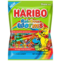 Thumbnail for Haribo Rainbow Gummi Worms Candy Peg Bag 5oz. 12 ct.