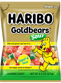 Thumbnail for Haribo Sour Gold Bears Gummi Candy Peg Bag 4.5oz. 12 ct.