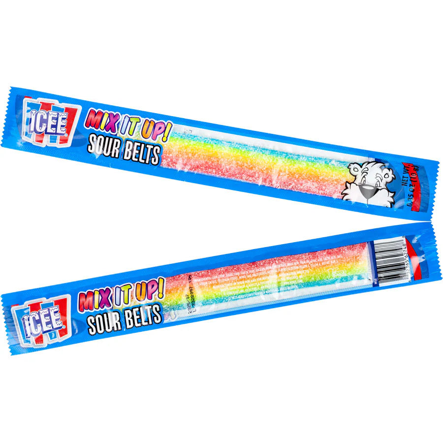 Icee Mix It Up Rainbow Sour Belts 125 ct.