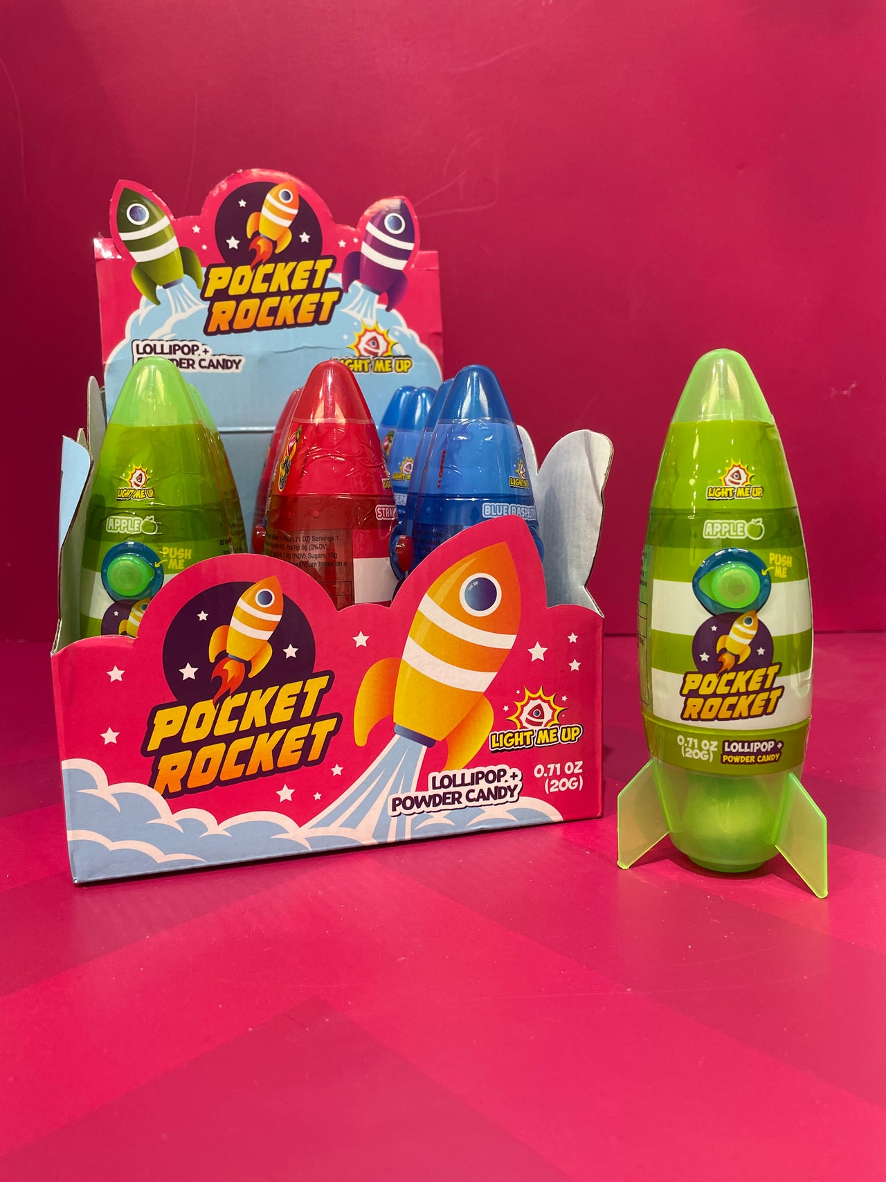 Pocket Rocket Lollipop+Powder Candy