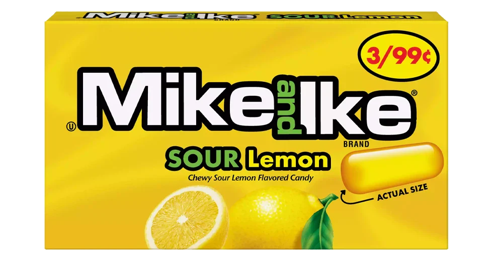 Mike and Ike Sour Lemon 0.78 oz. Box 24 ct.