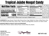 Tropical Jujube Nougat Candy – Soft Chewy Nougat with Fruity Jelly Pieces, Individually Wrapped Snack Treat