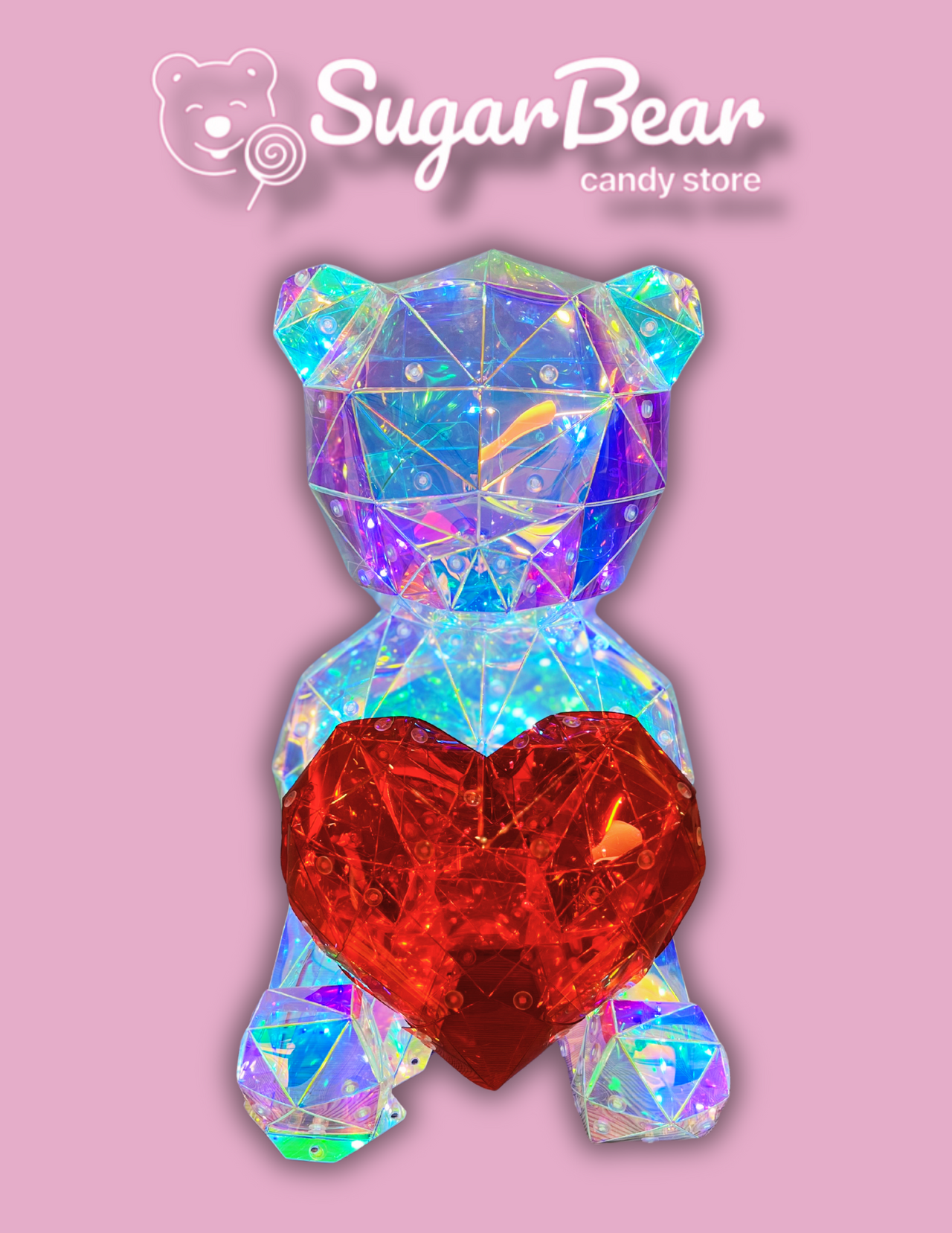 Glowing Hearts Delight: LED Bear Valentine's Gift