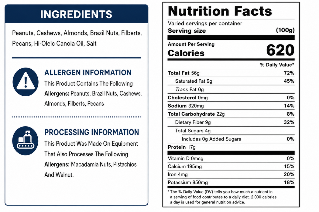 Mixed Nuts Roasted & Salted – Premium Assorted Nut Snack Mix for Parties, Events & Everyday Snacking