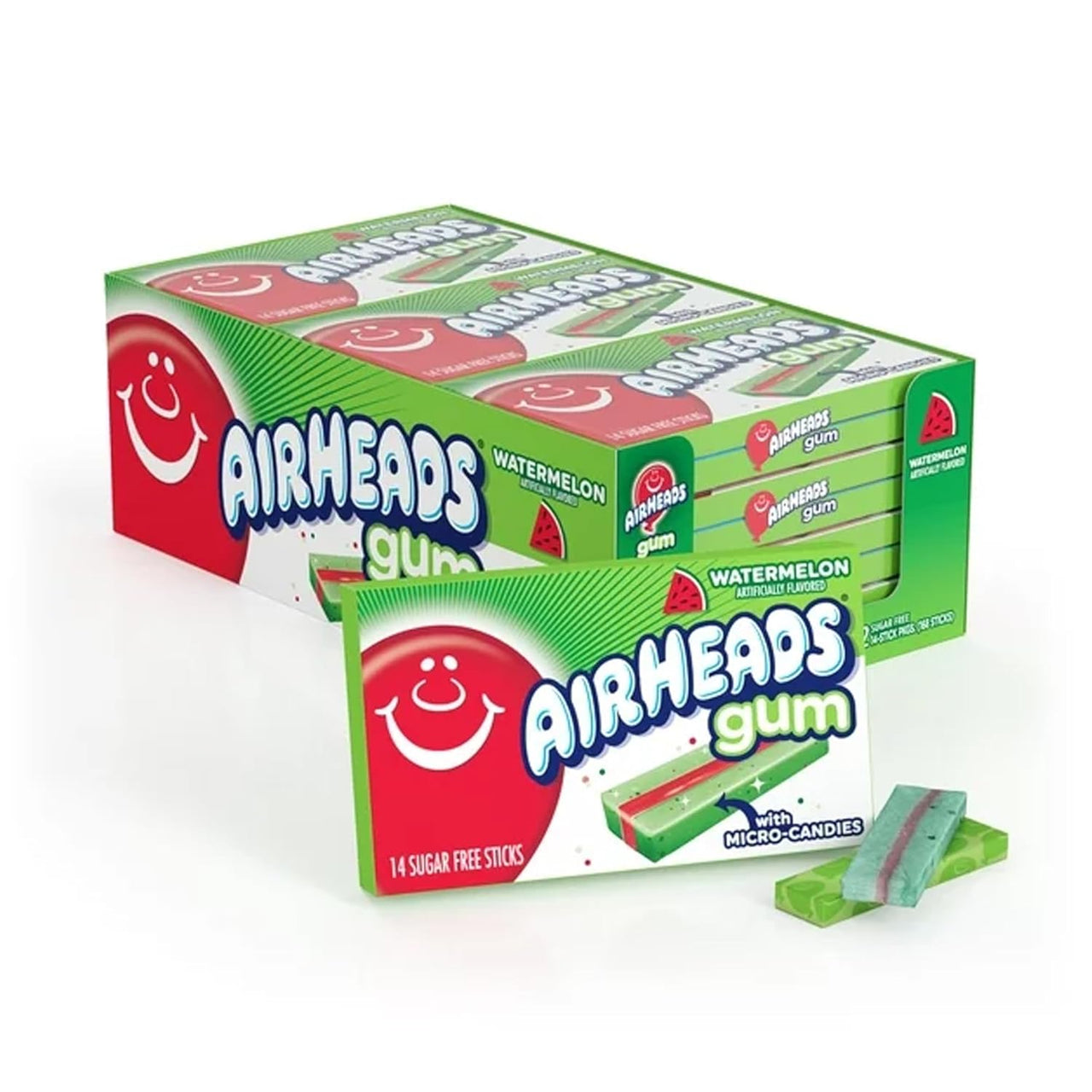 Airheads Candy Watermelon Sugar Free Gum 12 ct. - Novelty | Sugar Bear Candy