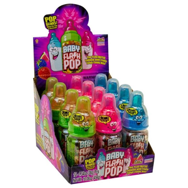 Baby Bottle Flash Pop 12 ct. - Novelty | Sugar Bear Candy