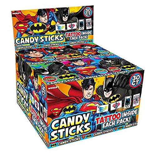 Batman & Superman Candy Sticks 30 ct. - Novelty | Sugar Bear Candy