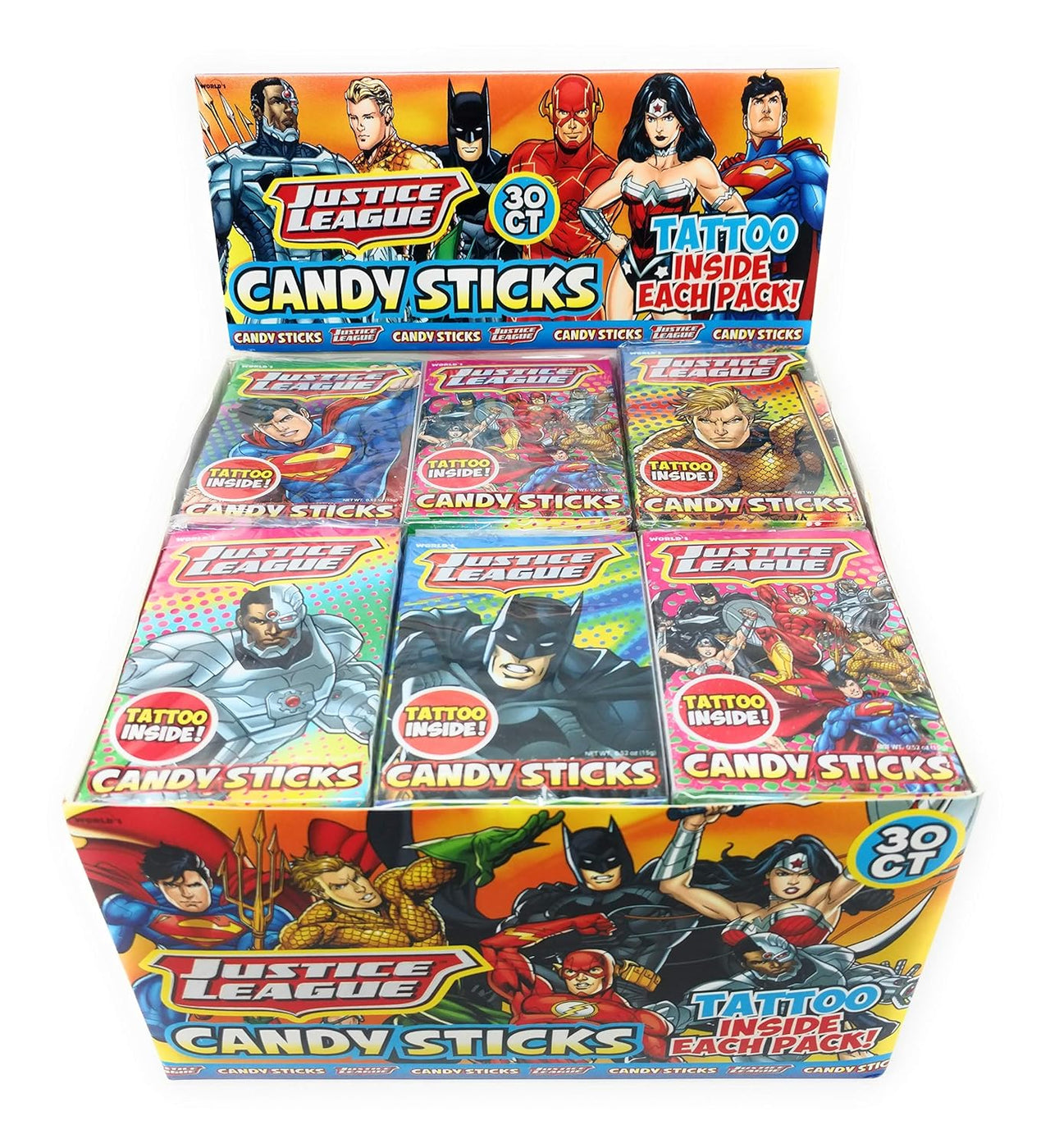 Batman & Superman Candy Sticks 30 ct. - Novelty | Sugar Bear Candy