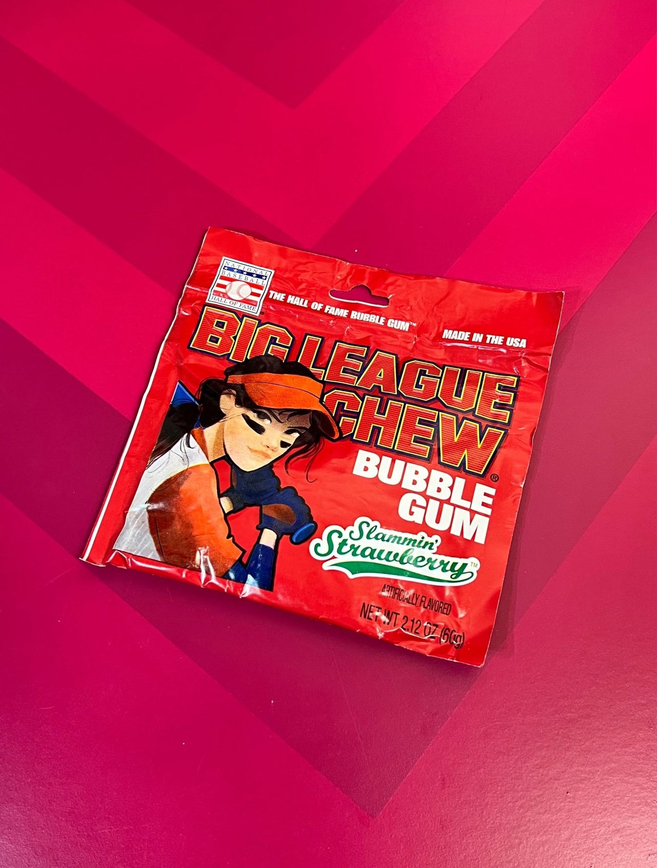 Big League Chew Slammin' Strawberry: The Sweet Grand Slam of Strawberry Flavor! - | Sugar Bear Candy