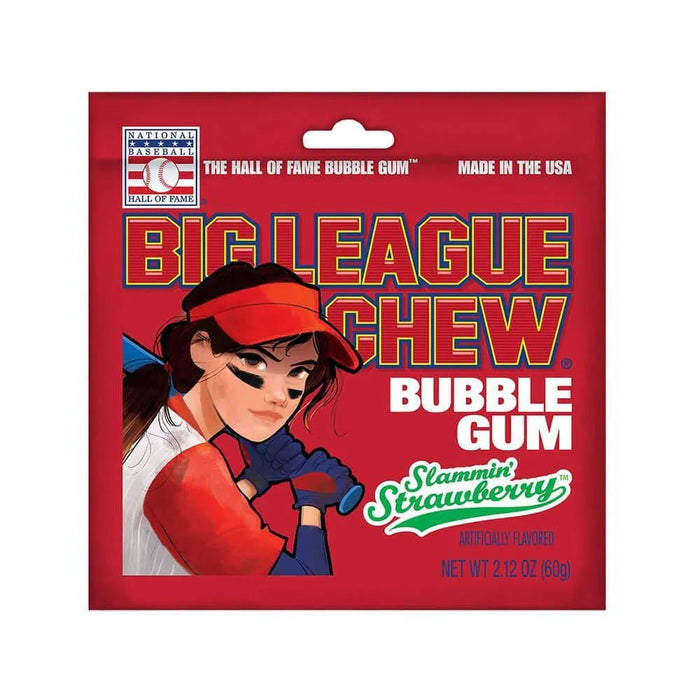 Big League Chew Strawberry 12 ct. - Novelty | Sugar Bear Candy