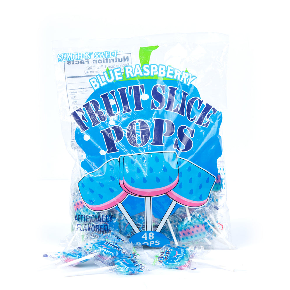 Fruit Slice Pops Blue Raspberry 48 ct. — Sugar Bear Candy