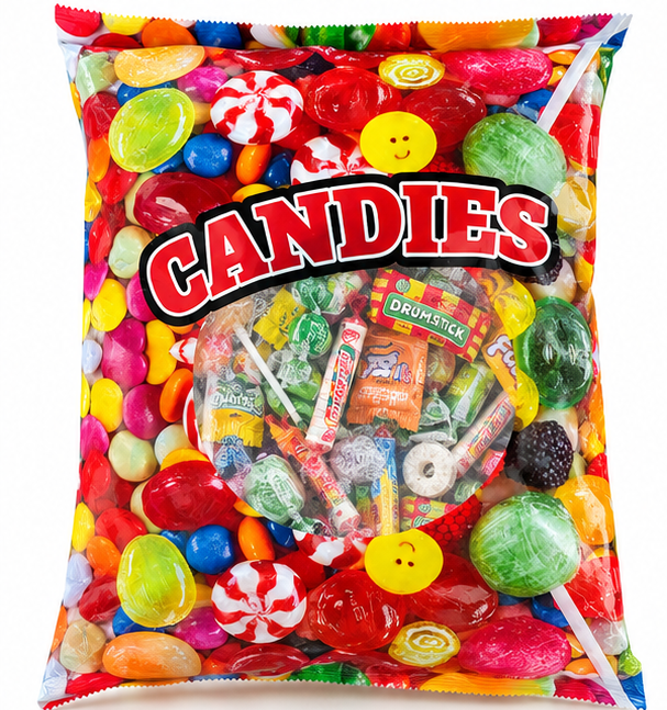 Bulk Assorted Candy Variety Mix 5 LB, Individually Wrapped Hard Candy, Lollipops, Fruity Chews, Bubble Gum & Sour Candy Assortment, Bulk Party Candy for Halloween, Piñatas, Candy Bowls, Birthday Parties & Gift Bags