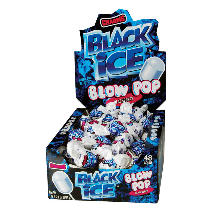 Charms Black Ice Blow Pop 48 ct. - Novelty | Sugar Bear Candy