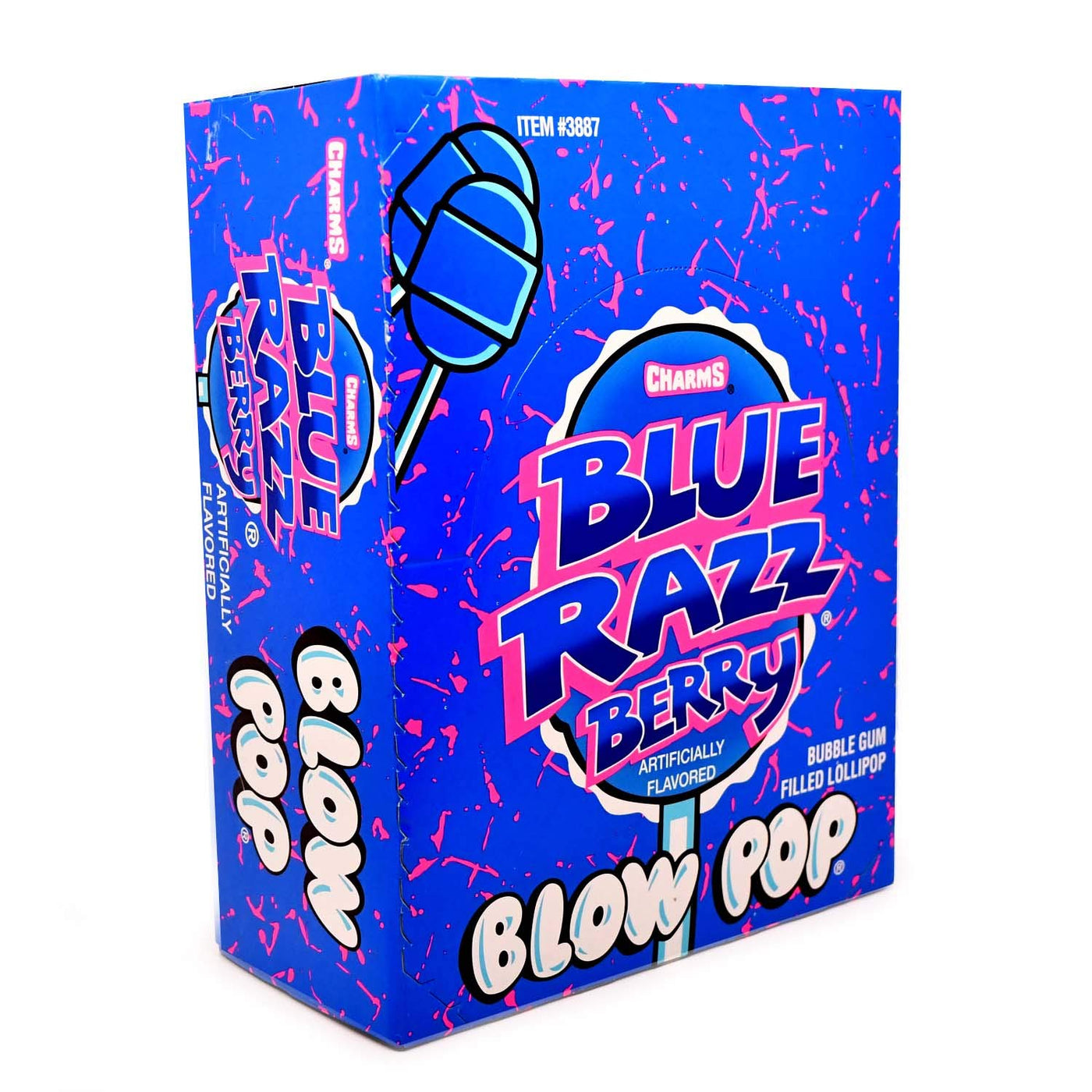Blo Raspberry Charms Blow Pops Blue Raspberry 48 ct. — Sugar Bear Candy