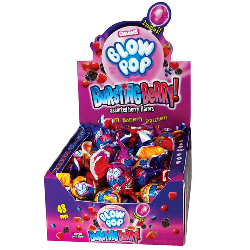 Charms Blow Pops Bursting Berry 48 ct. - Novelty | Sugar Bear Candy