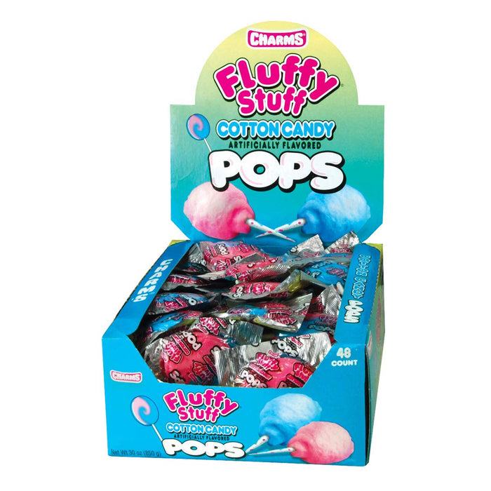 Charms Cotton Candy Flat Pop 48 ct. - Novelty | Sugar Bear Candy