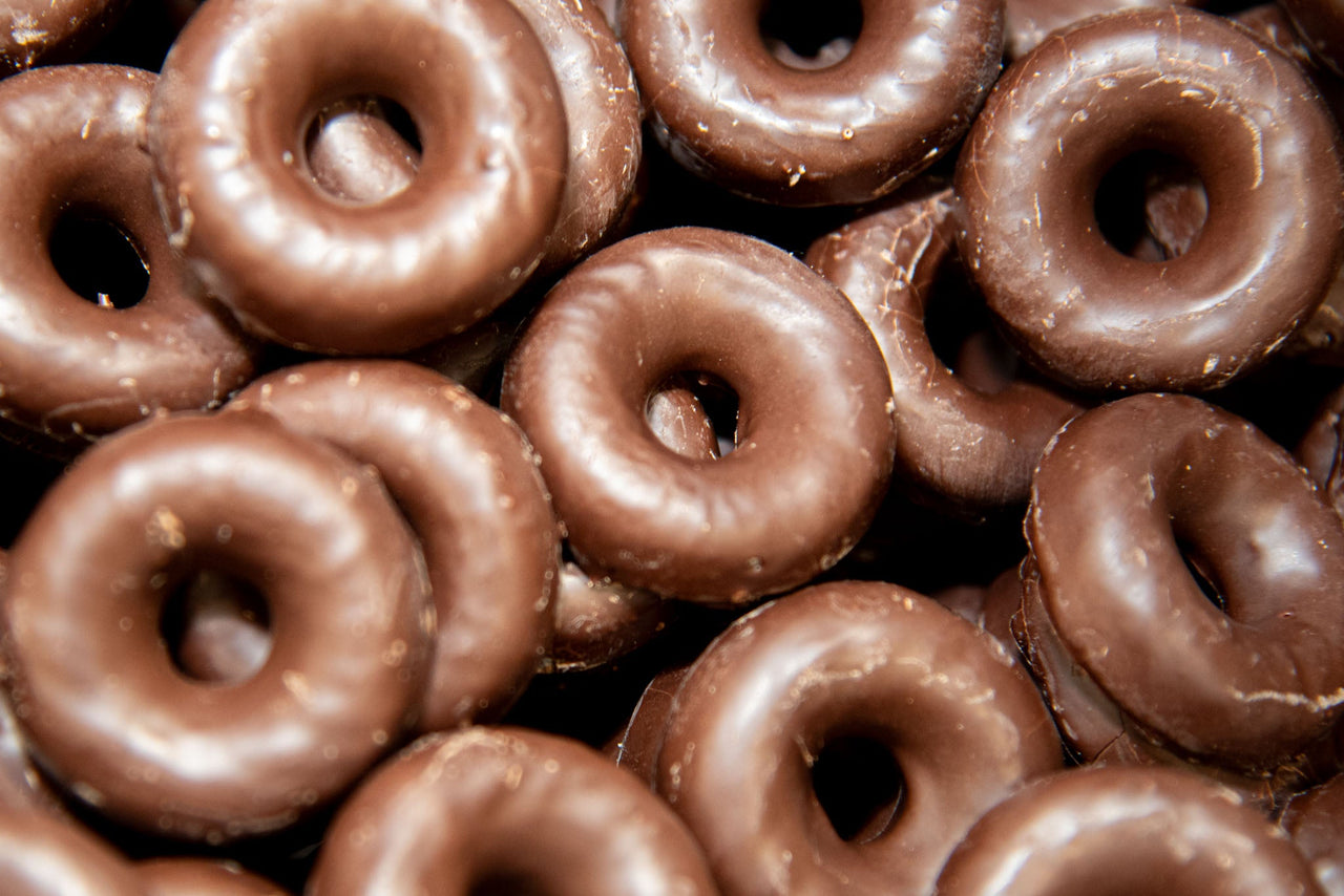 Dark Chocolate Covered Raspberry Jelly Rings | Sugar Bear Candy