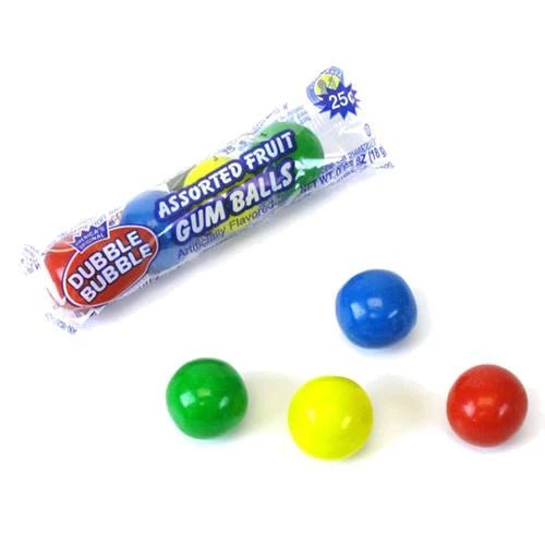 Dubble Bubble Assorted Fruit Flavored Gumballs 36 ct. - Novelty | Sugar Bear Candy