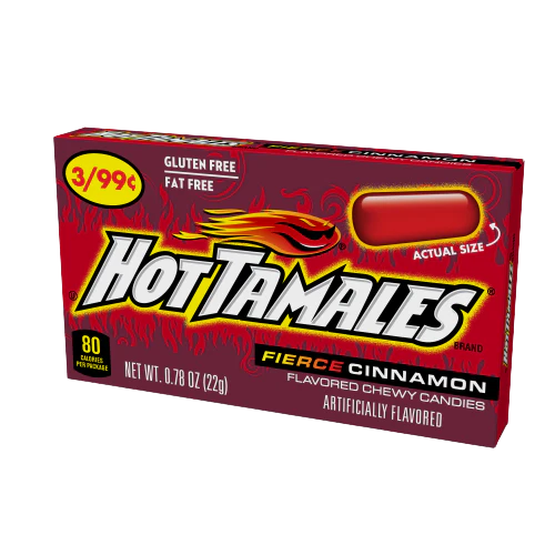 Hot Tamales Fierce Cinnamon 0.78 oz. Box 24 ct.